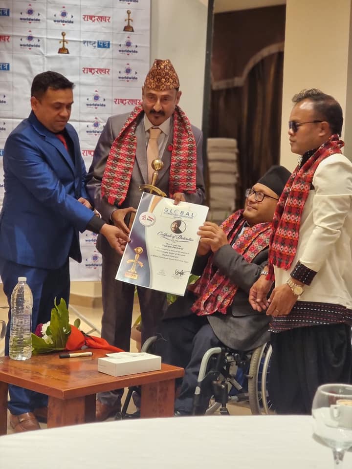 Pokharel has won the best singer award in Egypt